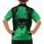 Personalised Moko Kauae New Zealand Family Matching Summer Maxi Dress and Hawaiian Shirt Maori Chin Tattoo Green - Polynesian Pride