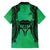 Personalised Moko Kauae New Zealand Family Matching Summer Maxi Dress and Hawaiian Shirt Maori Chin Tattoo Green - Polynesian Pride