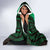 Personalised Moko Kauae New Zealand Hooded Blanket Maori Chin Tattoo Green - Polynesian Pride