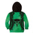 Personalised Moko Kauae New Zealand Kid Hoodie Maori Chin Tattoo Green - Polynesian Pride