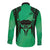 Personalised Moko Kauae New Zealand Long Sleeve Button Shirt Maori Chin Tattoo Green - Polynesian Pride