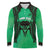 Personalised Moko Kauae New Zealand Long Sleeve Polo Shirt Maori Chin Tattoo Green - Polynesian Pride