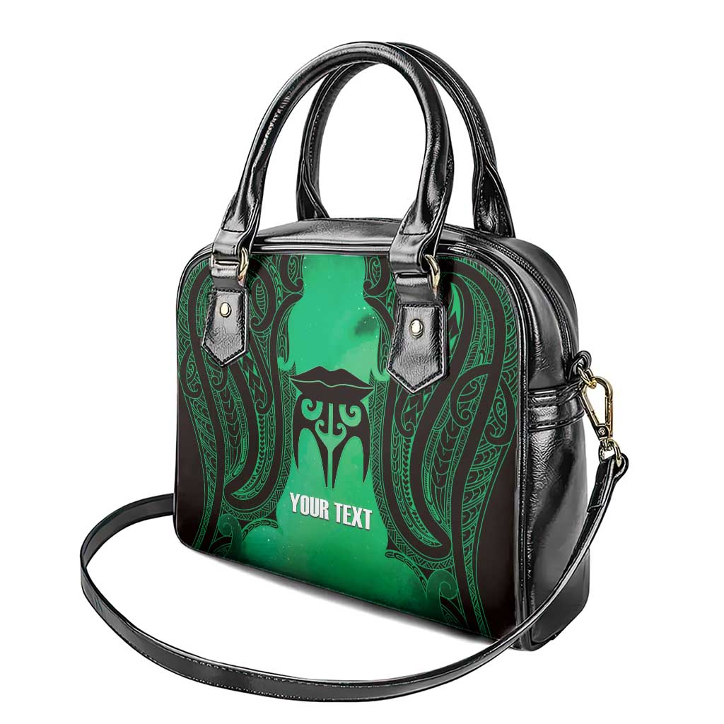 Personalised Moko Kauae New Zealand Shoulder Handbag Maori Chin Tattoo Green - Polynesian Pride