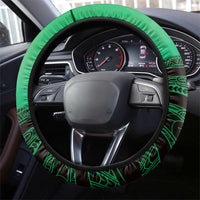 Moko Kauae New Zealand Steering Wheel Cover Maori Chin Tattoo Green - Polynesian Pride