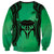 Personalised Moko Kauae New Zealand Sweatshirt Maori Chin Tattoo Green - Polynesian Pride