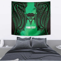 Personalised Moko Kauae New Zealand Tapestry Maori Chin Tattoo Green - Polynesian Pride