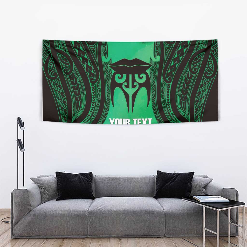 Personalised Moko Kauae New Zealand Tapestry Maori Chin Tattoo Green - Polynesian Pride