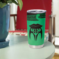 Personalised Moko Kauae New Zealand Tumbler Cup Maori Chin Tattoo Green - Polynesian Pride