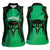 Personalised Moko Kauae New Zealand Women Sleeveless Polo Shirt Maori Chin Tattoo Green - Polynesian Pride