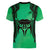 Personalised Moko Kauae New Zealand Women V-Neck T-Shirt Maori Chin Tattoo Green - Polynesian Pride
