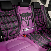 Personalised Moko Kauae New Zealand Back Car Seat Cover Maori Chin Tattoo Pink - Polynesian Pride