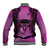 Personalised Moko Kauae New Zealand Baseball Jacket Maori Chin Tattoo Pink - Polynesian Pride