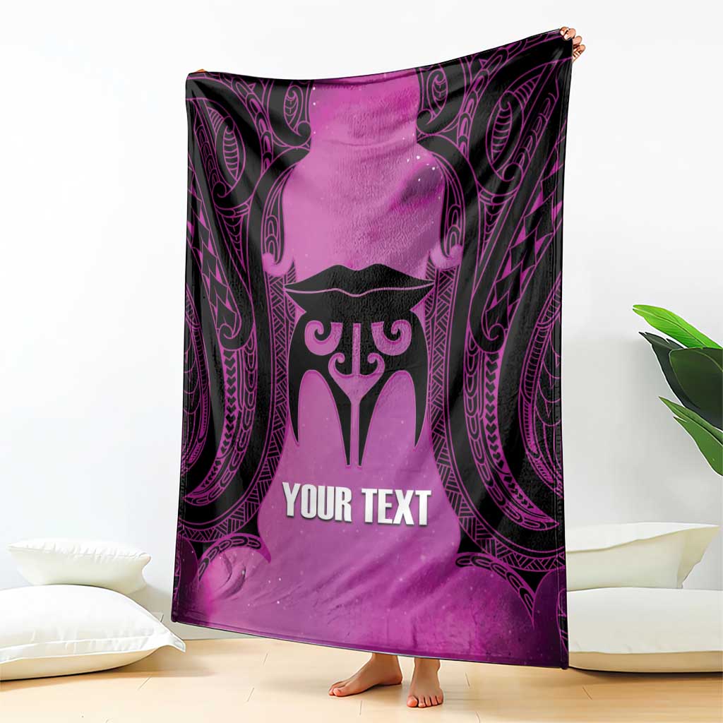 Personalised Moko Kauae New Zealand Blanket Maori Chin Tattoo Pink - Polynesian Pride