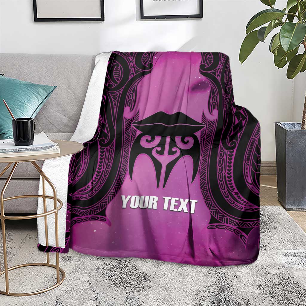 Personalised Moko Kauae New Zealand Blanket Maori Chin Tattoo Pink - Polynesian Pride