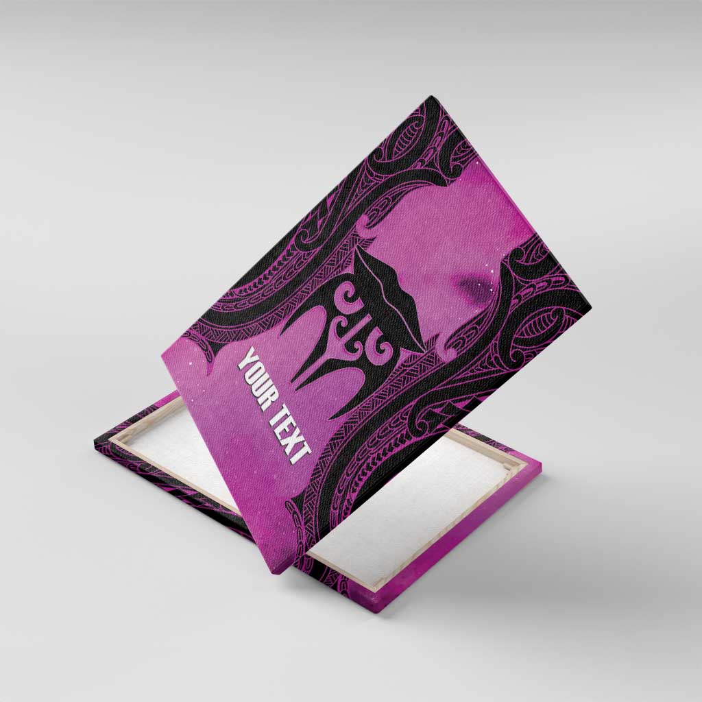 Personalised Moko Kauae New Zealand Canvas Wall Art Maori Chin Tattoo Pink - Polynesian Pride