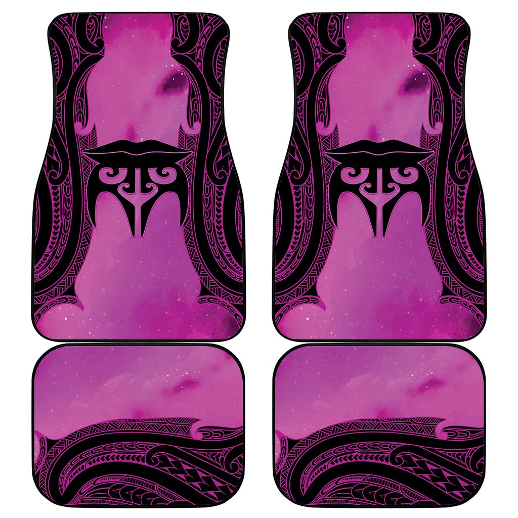 Personalised Moko Kauae New Zealand Car Mats Maori Chin Tattoo Pink - Polynesian Pride