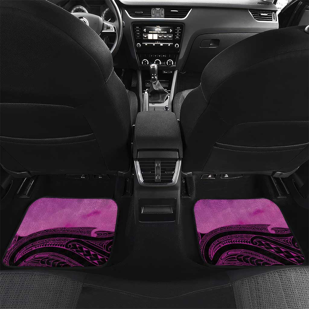 Personalised Moko Kauae New Zealand Car Mats Maori Chin Tattoo Pink - Polynesian Pride