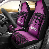 Personalised Moko Kauae New Zealand Car Seat Cover Maori Chin Tattoo Pink - Polynesian Pride