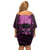 Personalised Moko Kauae New Zealand Family Matching Off Shoulder Short Dress and Hawaiian Shirt Maori Chin Tattoo Pink - Polynesian Pride