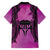Personalised Moko Kauae New Zealand Family Matching Summer Maxi Dress and Hawaiian Shirt Maori Chin Tattoo Pink - Polynesian Pride