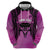 Personalised Moko Kauae New Zealand Hoodie Maori Chin Tattoo Pink - Polynesian Pride