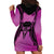 Personalised Moko Kauae New Zealand Hoodie Dress Maori Chin Tattoo Pink - Polynesian Pride
