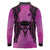 Personalised Moko Kauae New Zealand Long Sleeve Polo Shirt Maori Chin Tattoo Pink - Polynesian Pride