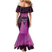 Personalised Moko Kauae New Zealand Mermaid Dress Maori Chin Tattoo Pink - Polynesian Pride