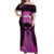 Personalised Moko Kauae New Zealand Off Shoulder Maxi Dress Maori Chin Tattoo Pink - Polynesian Pride