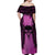 Personalised Moko Kauae New Zealand Off Shoulder Maxi Dress Maori Chin Tattoo Pink - Polynesian Pride
