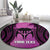 Personalised Moko Kauae New Zealand Round Carpet Maori Chin Tattoo Pink - Polynesian Pride