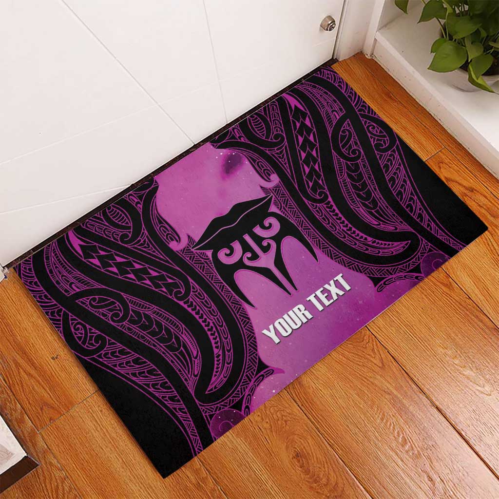 Personalised Moko Kauae New Zealand Rubber Doormat Maori Chin Tattoo Pink - Polynesian Pride