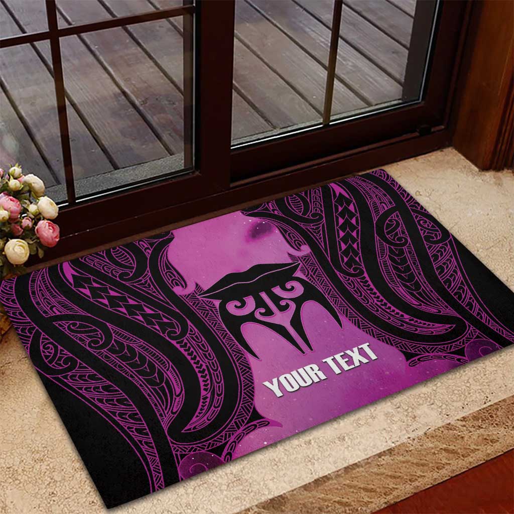 Personalised Moko Kauae New Zealand Rubber Doormat Maori Chin Tattoo Pink - Polynesian Pride