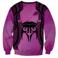 Personalised Moko Kauae New Zealand Sweatshirt Maori Chin Tattoo Pink - Polynesian Pride