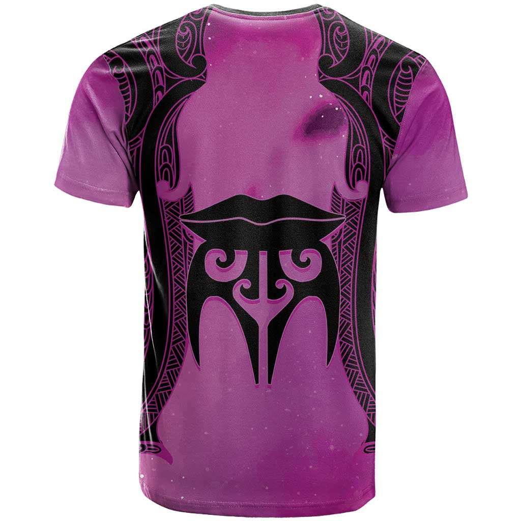 Personalised Moko Kauae New Zealand T Shirt Maori Chin Tattoo Pink - Polynesian Pride