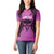 Personalised Moko Kauae New Zealand Women Polo Shirt Maori Chin Tattoo Pink - Polynesian Pride