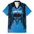 Personalised Moko Kauae New Zealand Family Matching Summer Maxi Dress and Hawaiian Shirt Maori Chin Tattoo Blue - Polynesian Pride