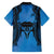Personalised Moko Kauae New Zealand Family Matching Summer Maxi Dress and Hawaiian Shirt Maori Chin Tattoo Blue - Polynesian Pride