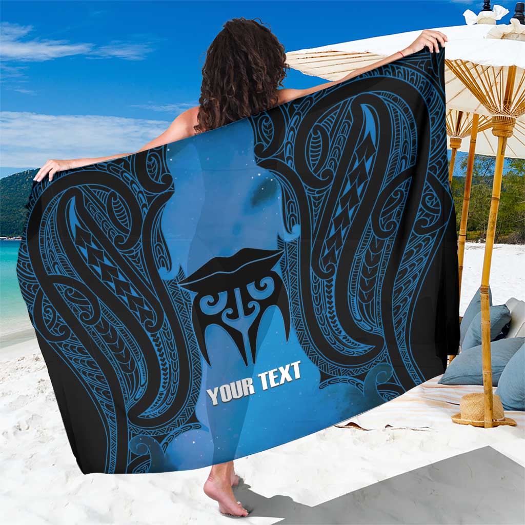 Personalised Moko Kauae New Zealand Sarong Maori Chin Tattoo Blue - Polynesian Pride