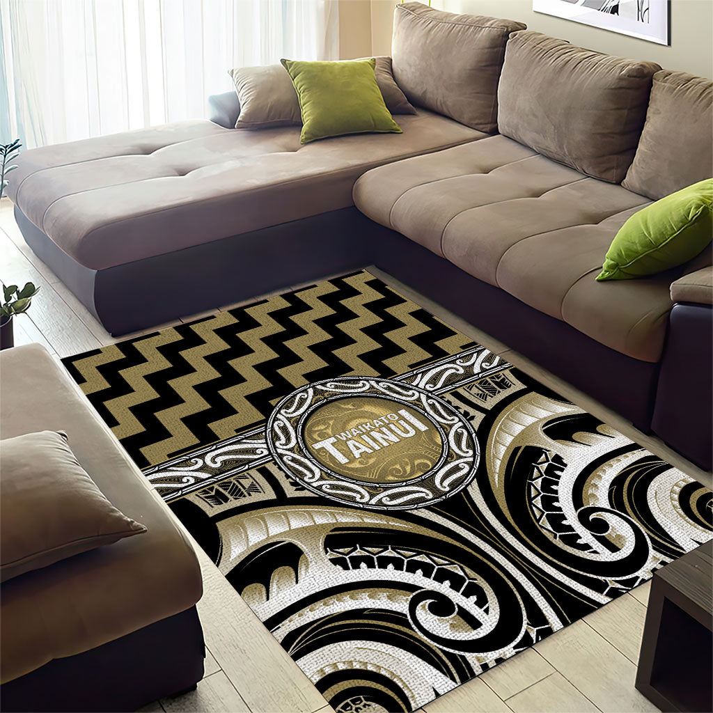 Aotearoa Waikato Tainui Area Rug Maori Iwi Poutama Puhoro Tattoo LT14 - Polynesian Pride