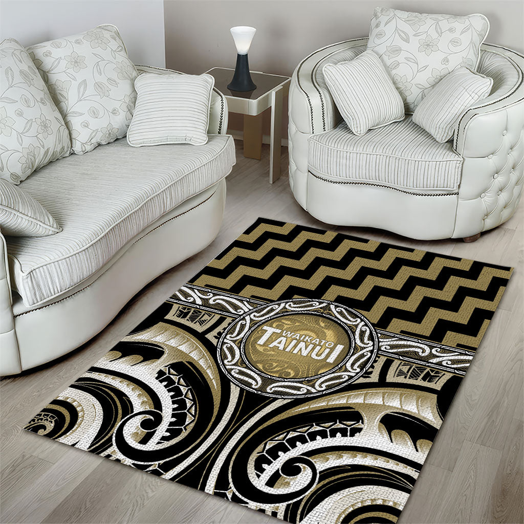 Aotearoa Waikato Tainui Area Rug Maori Iwi Poutama Puhoro Tattoo LT14 - Polynesian Pride