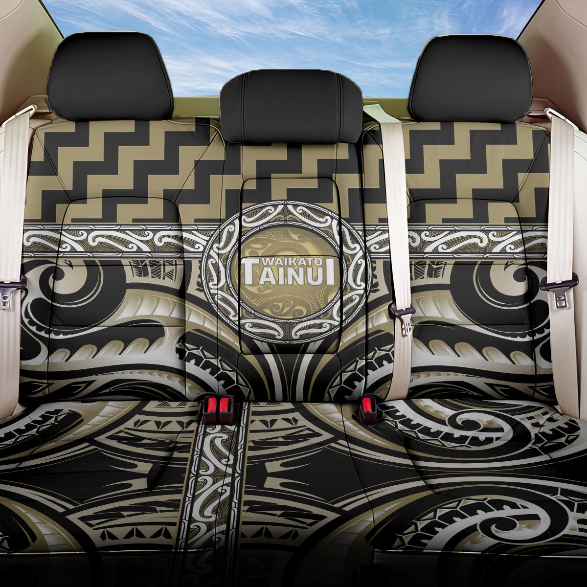 Aotearoa Waikato Tainui Back Car Seat Cover Maori Iwi Poutama Puhoro Tattoo