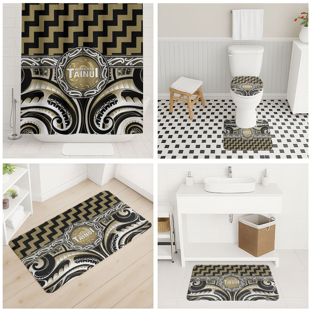 Aotearoa Waikato Tainui Bathroom Set Maori Iwi Poutama Puhoro Tattoo LT14 - Polynesian Pride