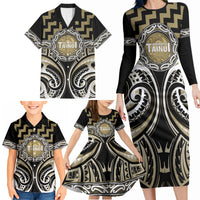 Aotearoa Waikato Tainui Personalised Family Matching Long Sleeve Bodycon Dress and Hawaiian Shirt Maori Iwi Poutama Puhoro Tattoo LT14 - Polynesian Pride