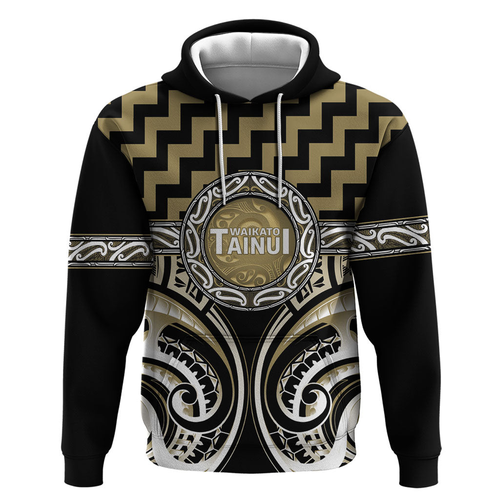 Aotearoa Waikato Tainui Personalised Hoodie Maori Iwi Poutama Puhoro Tattoo