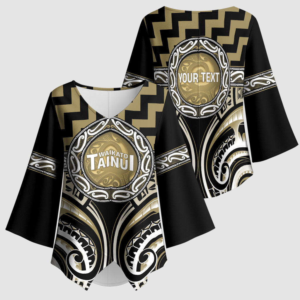 Aotearoa Waikato Tainui Personalised Kimono Sleeve Blouse Maori Iwi Poutama Puhoro Tattoo LT14 - Polynesian Pride