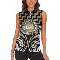 Aotearoa Waikato Tainui Personalised Women Sleeveless Polo Shirt Maori Iwi Poutama Puhoro Tattoo LT14 - Polynesian Pride