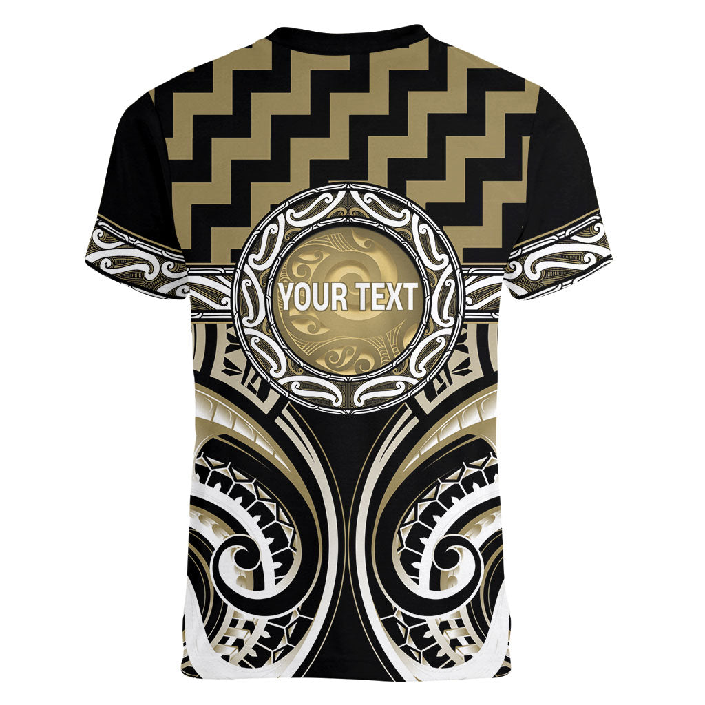 Aotearoa Waikato Tainui Personalised Women V-Neck T-Shirt Maori Iwi Poutama Puhoro Tattoo LT14 - Polynesian Pride