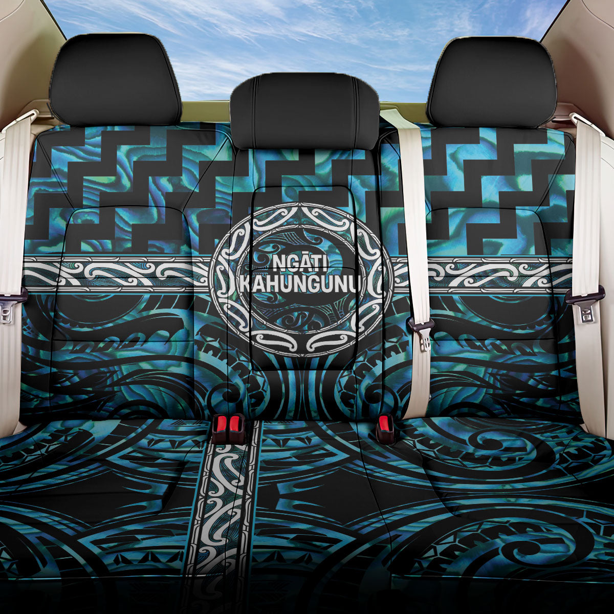 Aotearoa Ngati Kahungunu Back Car Seat Cover Maori Iwi Poutama Puhoro Tattoo