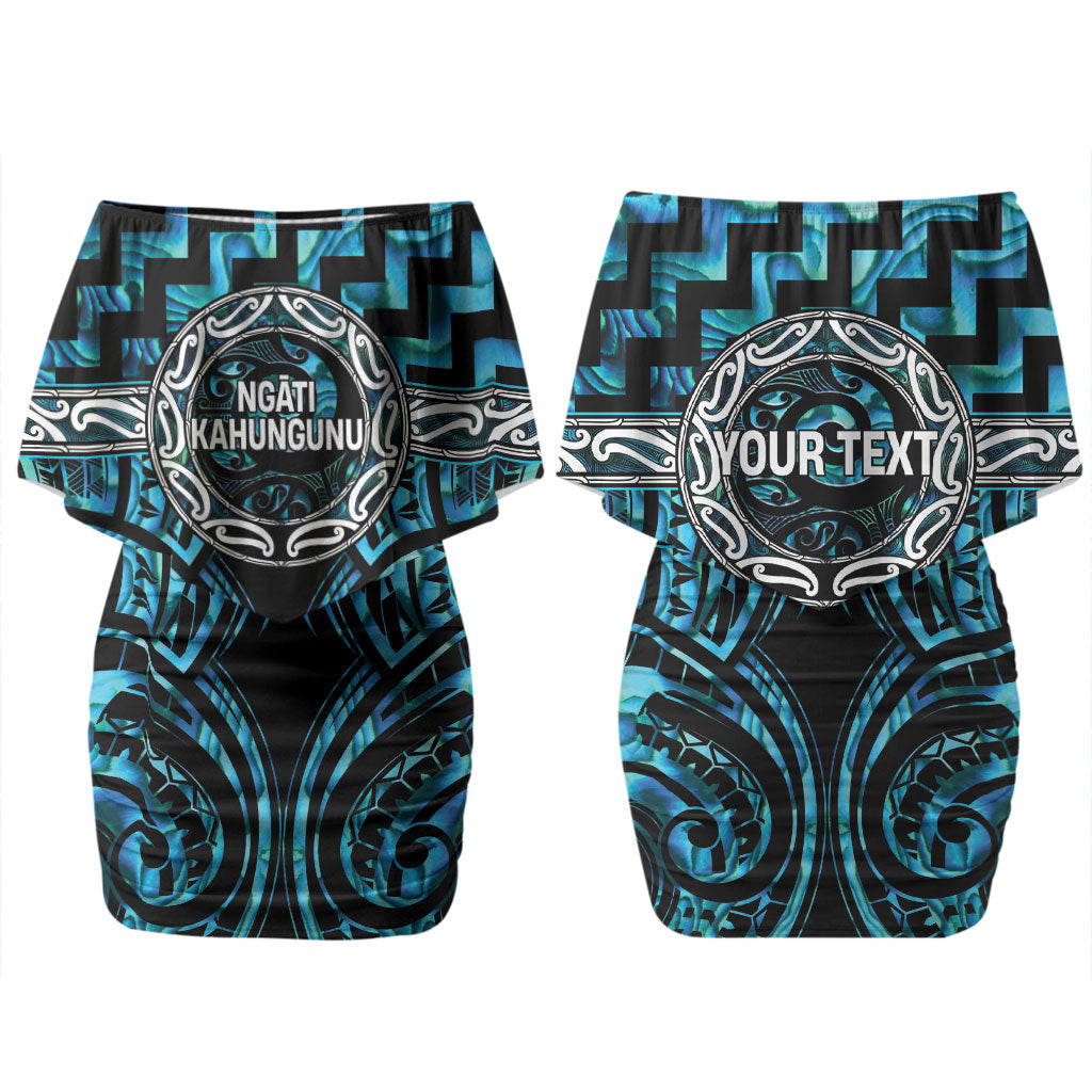 Aotearoa Ngati Kahungunu Personalised Couples Matching Off Shoulder Short Dress and Hawaiian Shirt Maori Iwi Poutama Puhoro Tattoo LT14 - Polynesian Pride